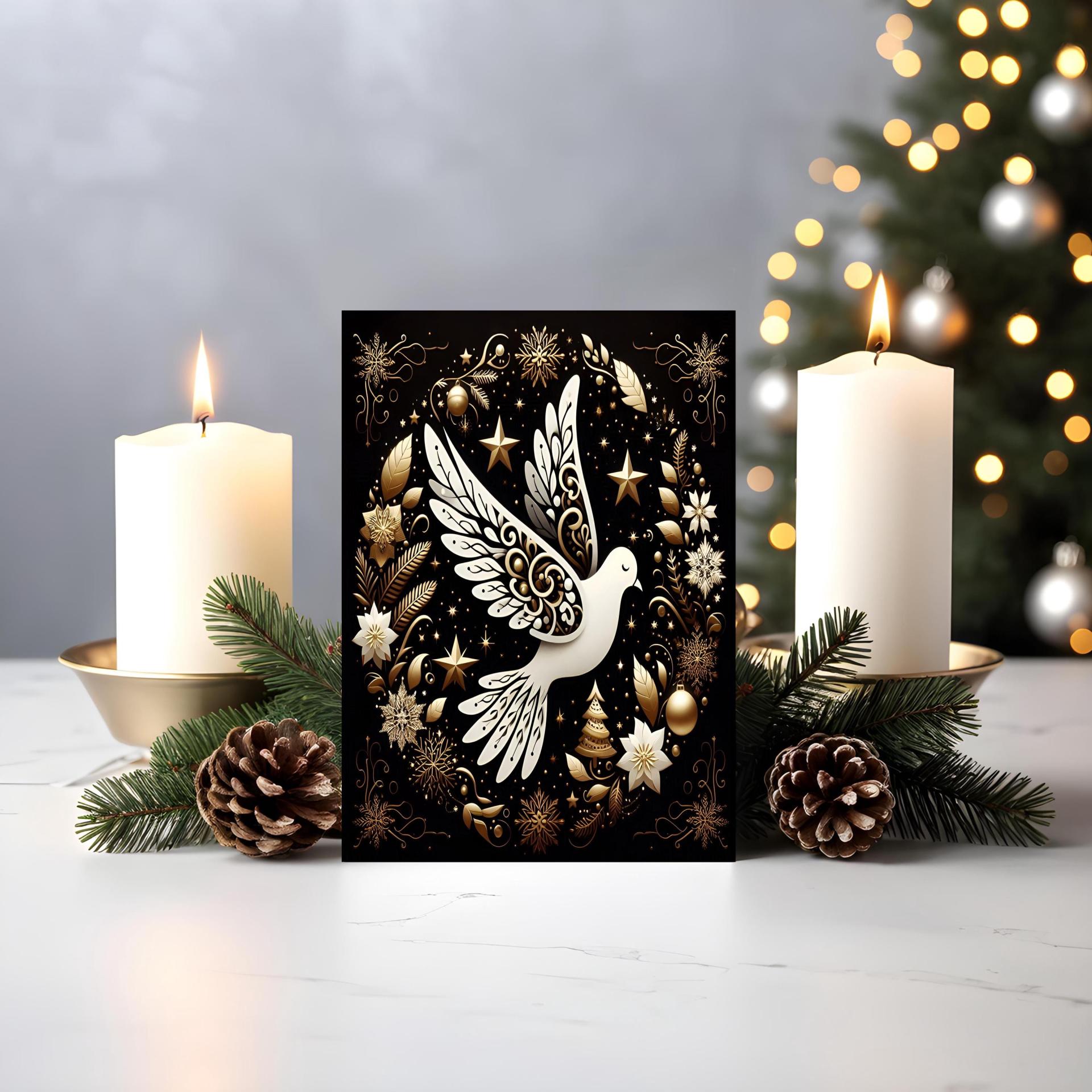 3 Pack, Dove of Peace, Holiday Greeting Cards, Bulk Pack of Cards