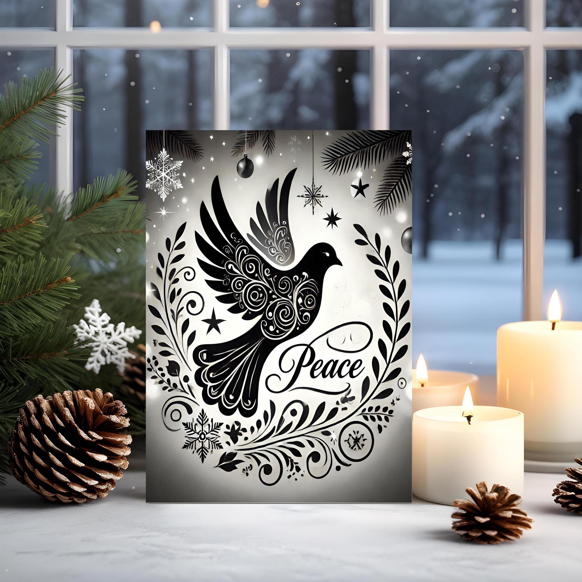 Dove of Peace, Set of 4 Designs, Christmas Cards, Holiday Bulk Pack of Cards