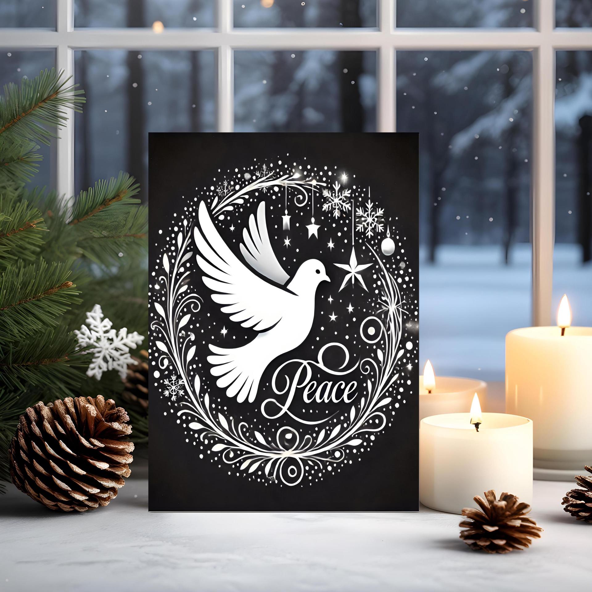 Dove of Peace, Set of 4 Designs, Christmas Cards, Holiday Bulk Pack of Cards
