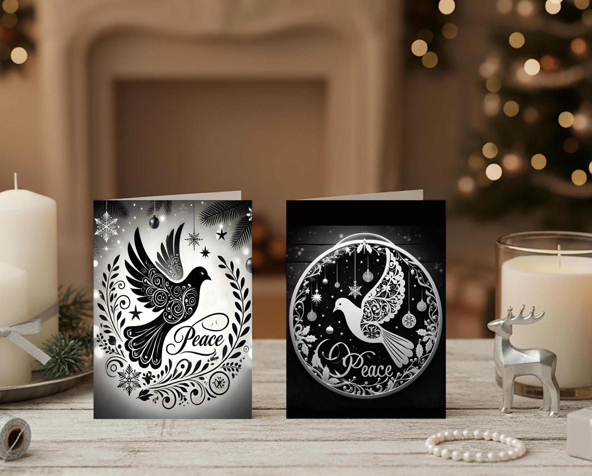 Dove of Peace, Set of 4 Designs, Christmas Cards, Holiday Bulk Pack of Cards