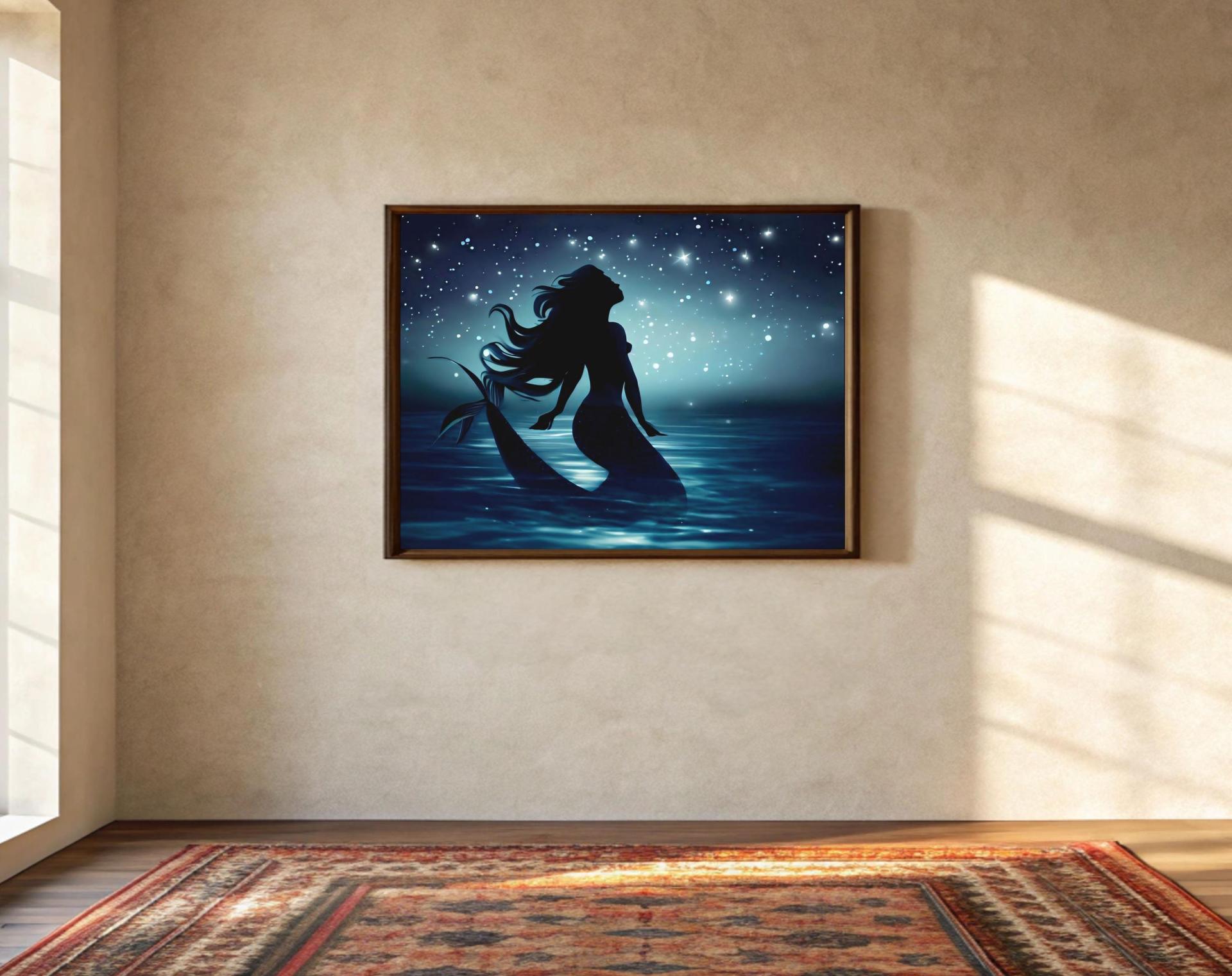 Mermaid Print - Framed or Unframed - Original Art - Print on Paper