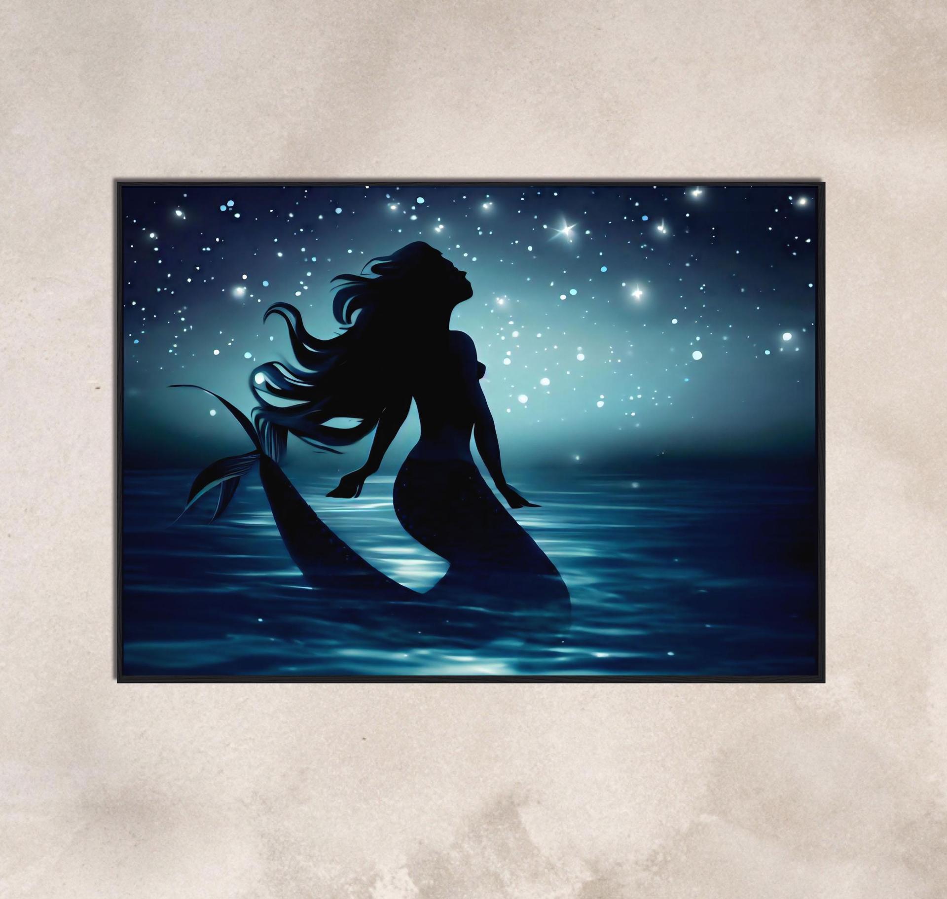 Mermaid Print - Framed or Unframed - Original Art - Print on Paper