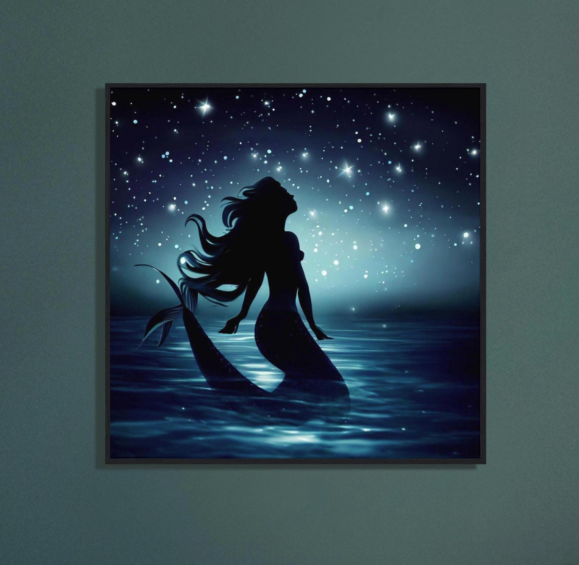 Mermaid Print - Framed or Unframed - Original Art - Print on Paper