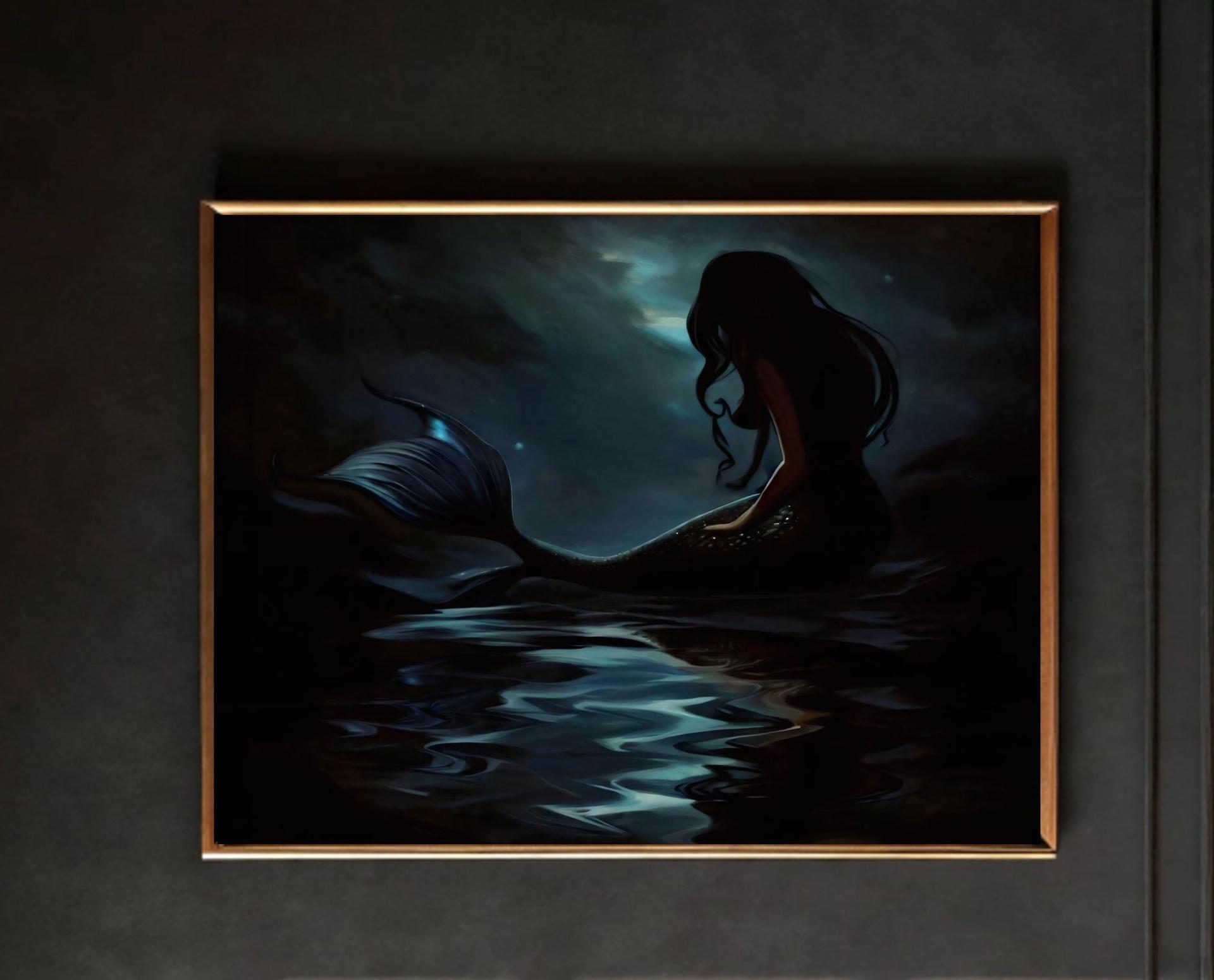 Mermaid Print - Framed or Unframed - Original Art - Print on Paper