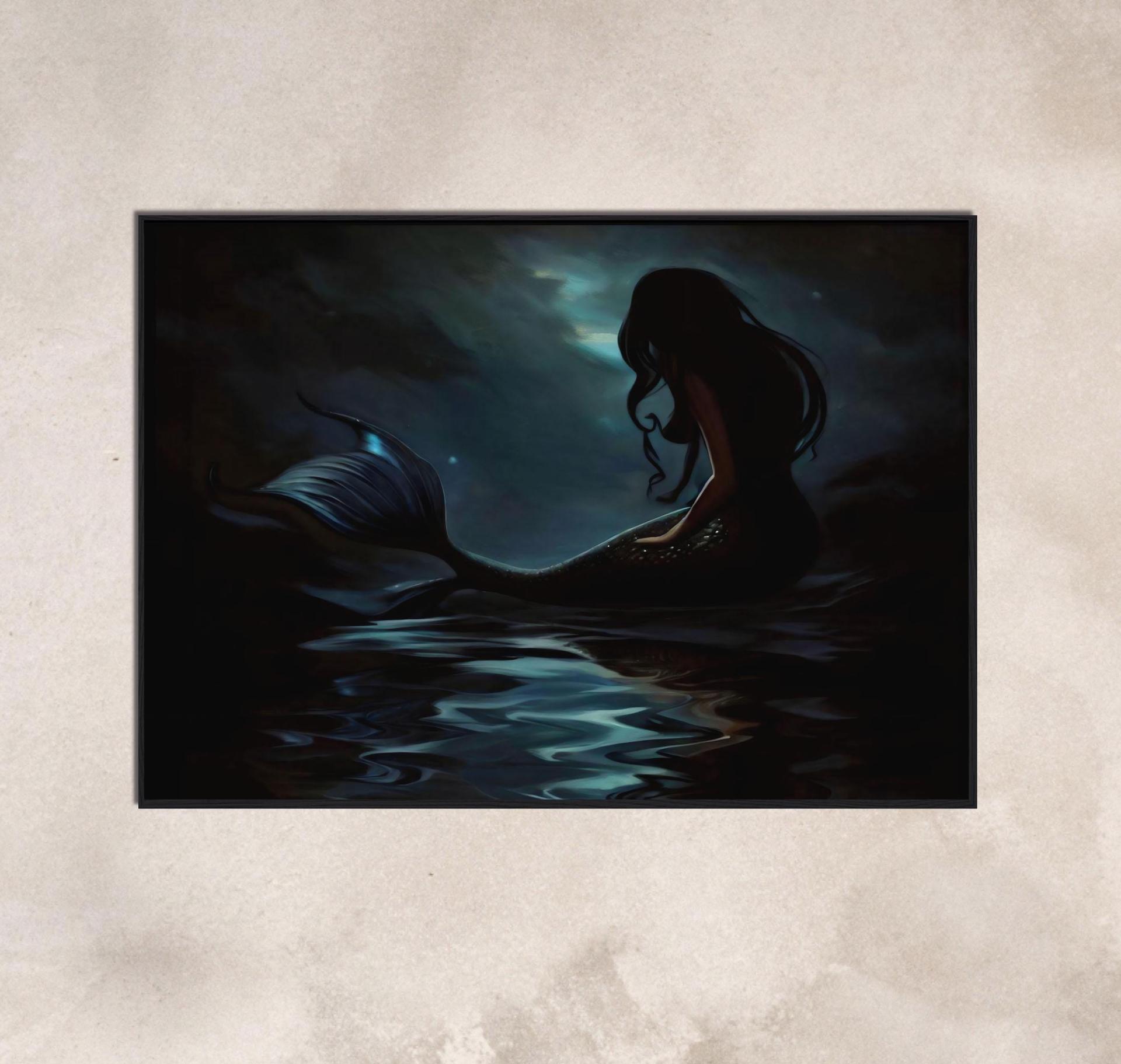 Mermaid Print - Framed or Unframed - Original Art - Print on Paper