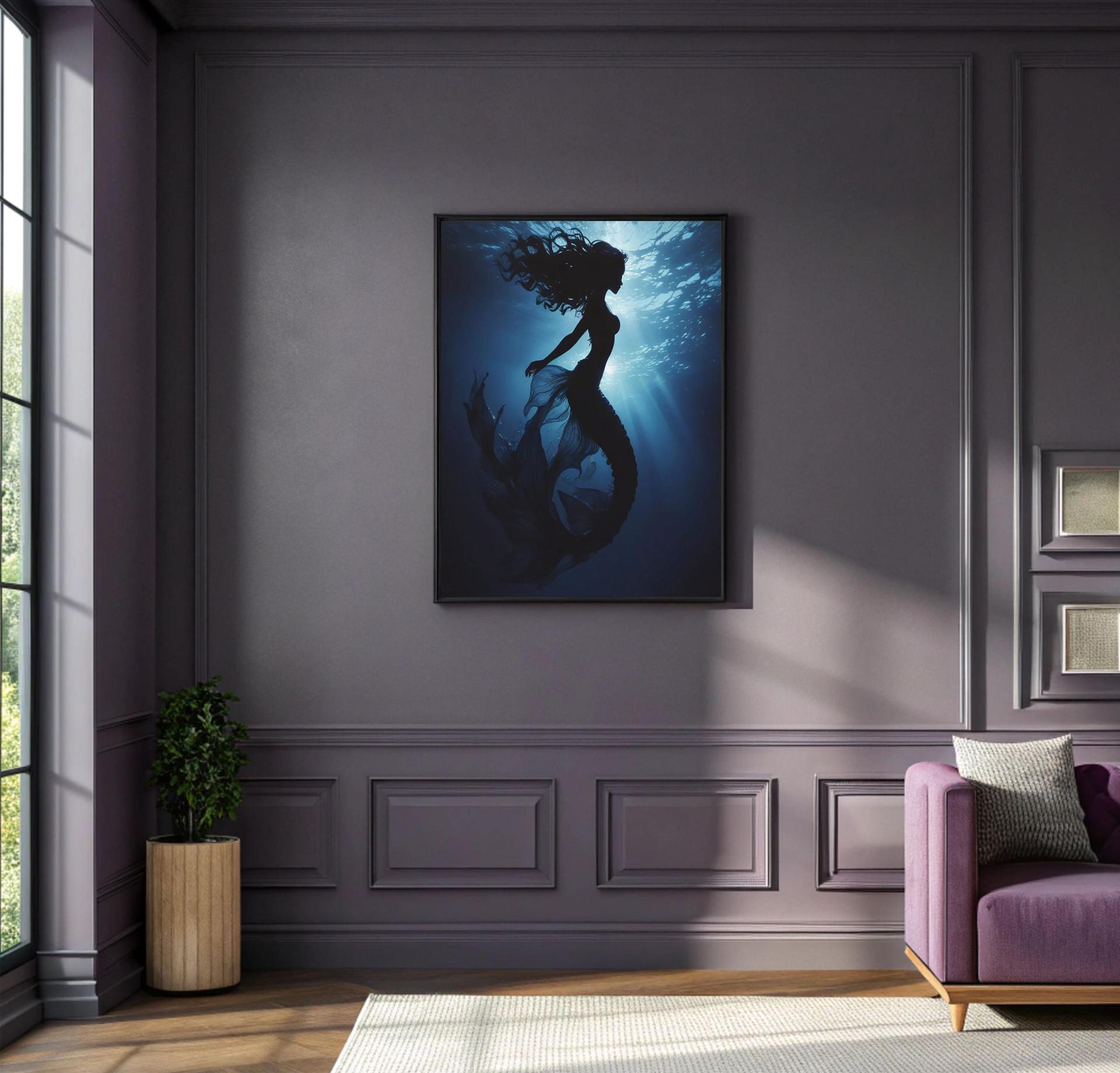 Mermaid Print - Framed or Unframed - Original Art - Print on Paper