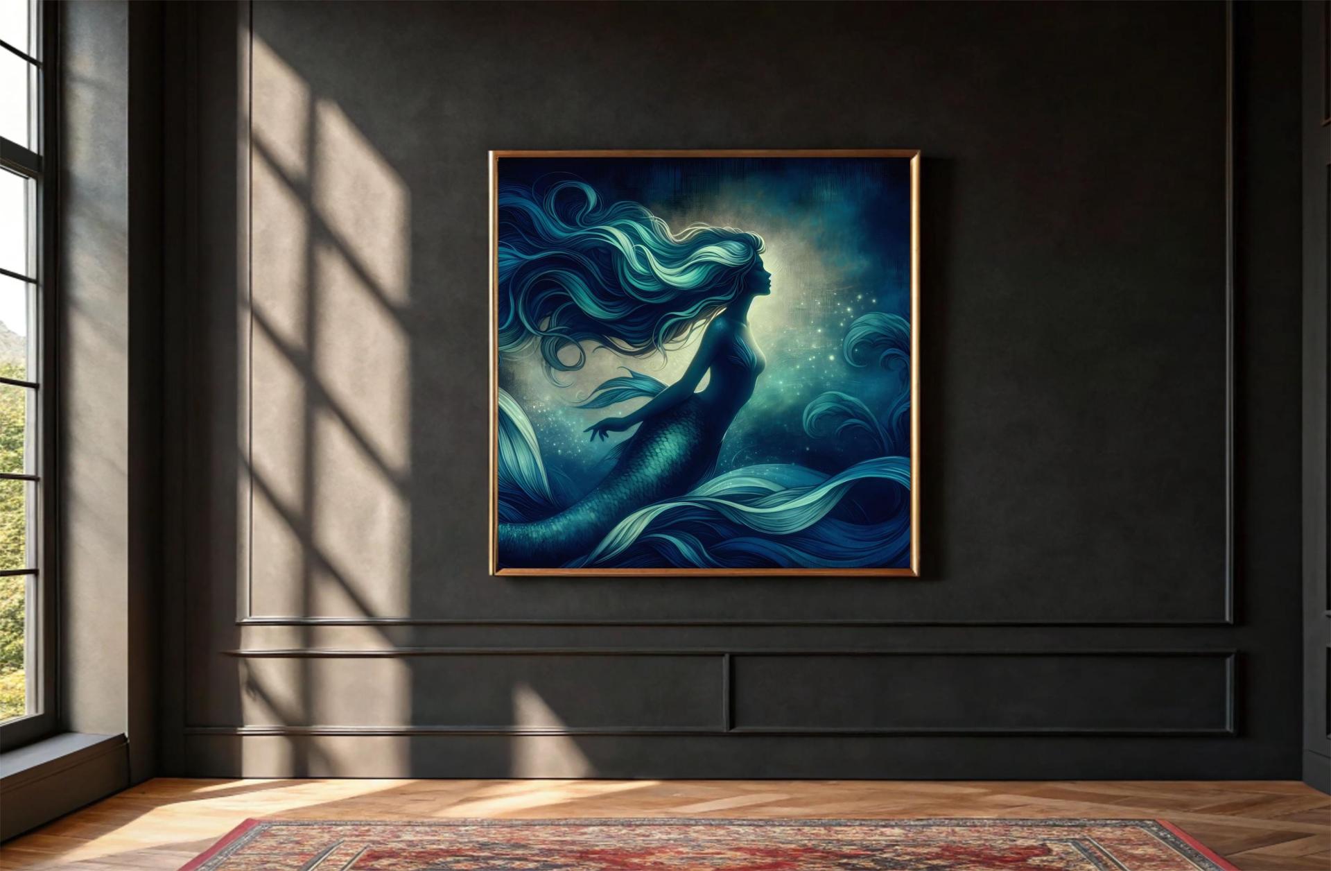 Mermaid Print - Framed or Unframed - Original Art - Print on Paper