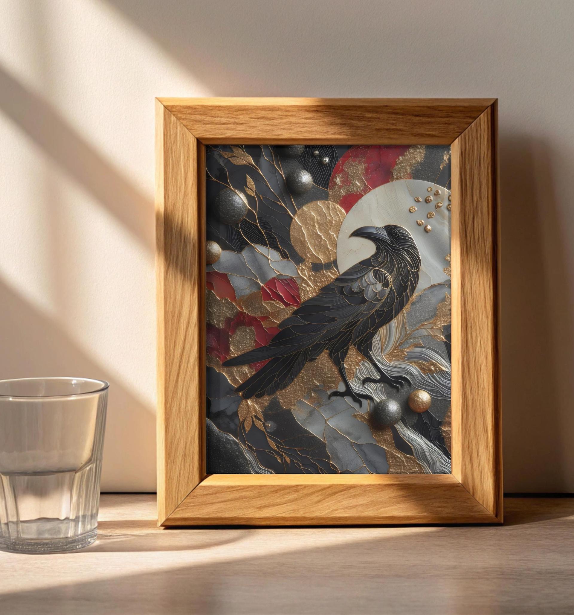 Raven, Original Art, Framed or Unframed Print on Paper