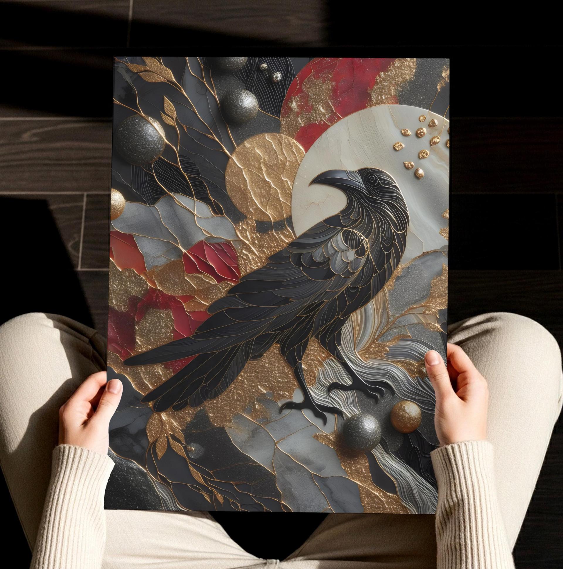 Raven, Original Art, Framed or Unframed Print on Paper