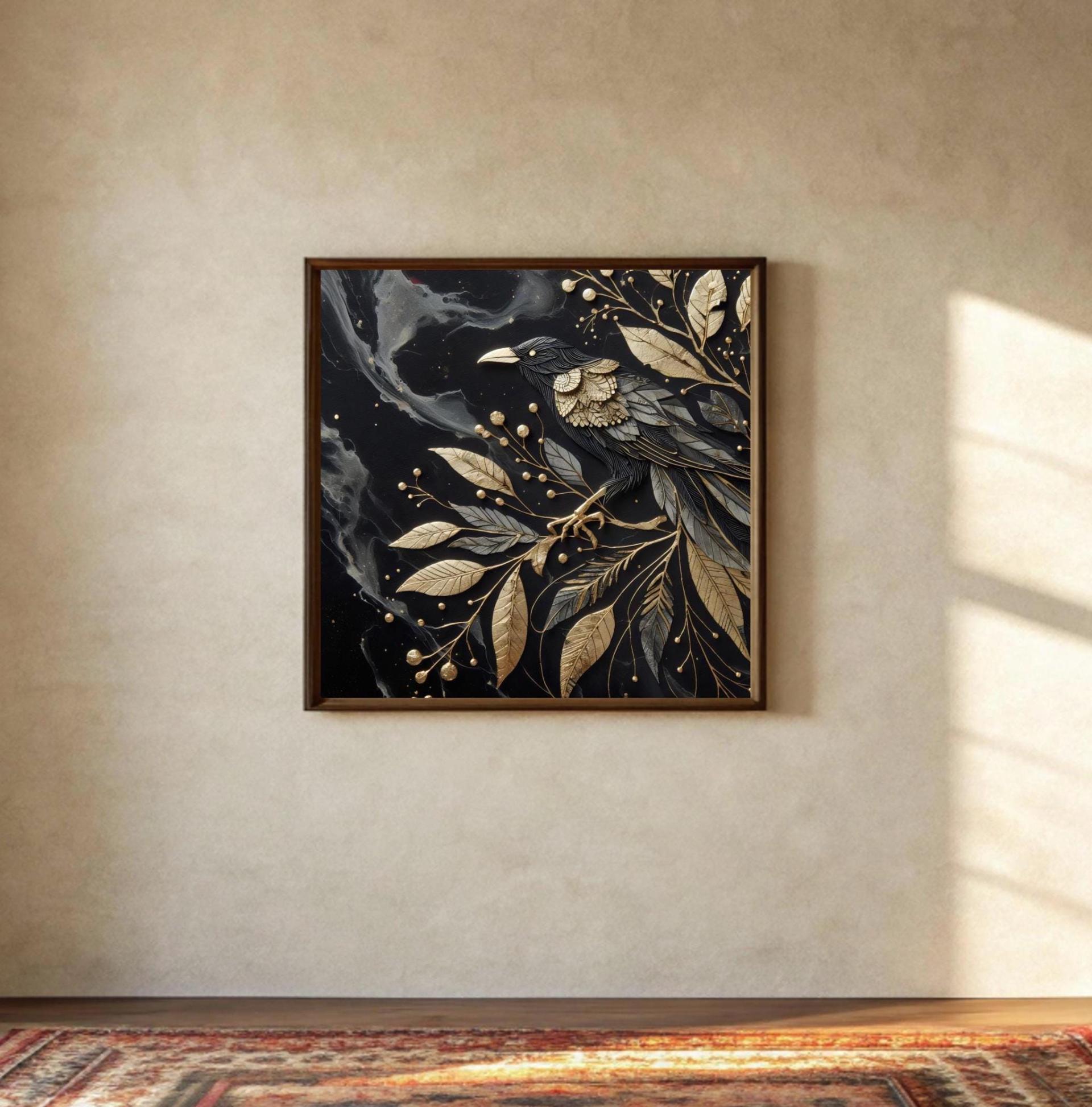 Raven, Original Art, Framed or Unframed Print on Paper