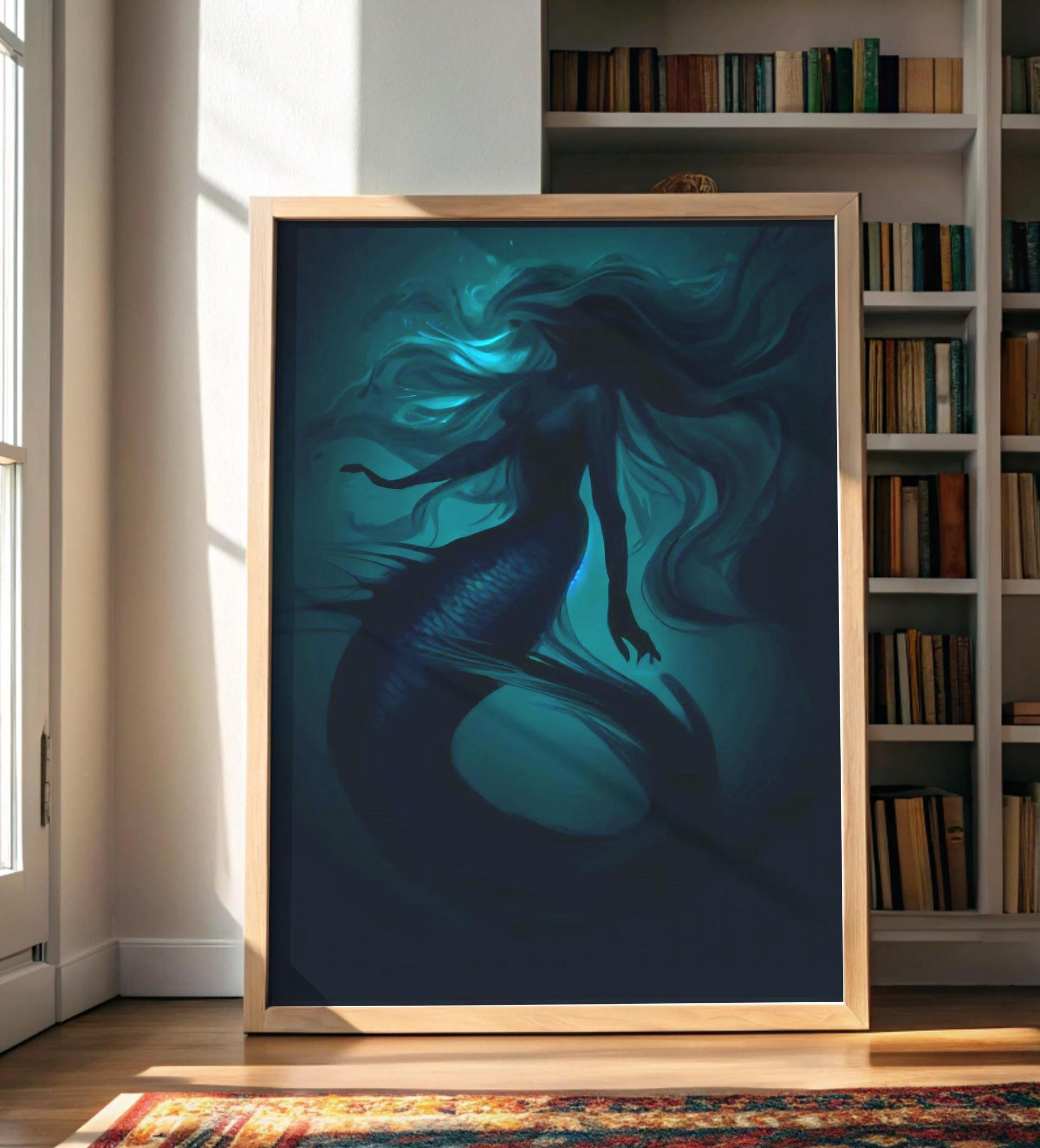 Mermaid Print - Framed or Unframed - Original Art - Print on Paper