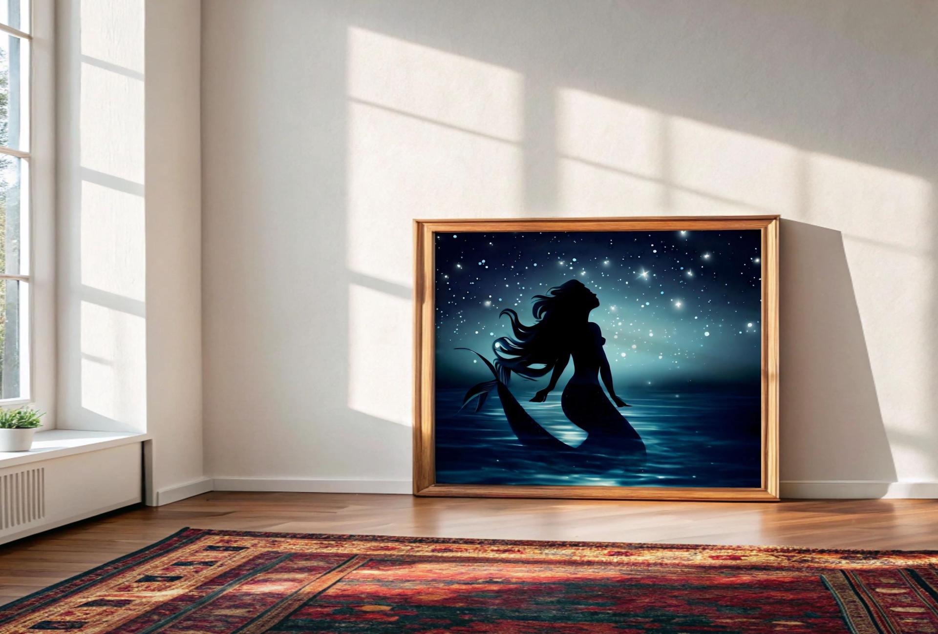 Mermaid Print - Framed or Unframed - Original Art - Print on Paper