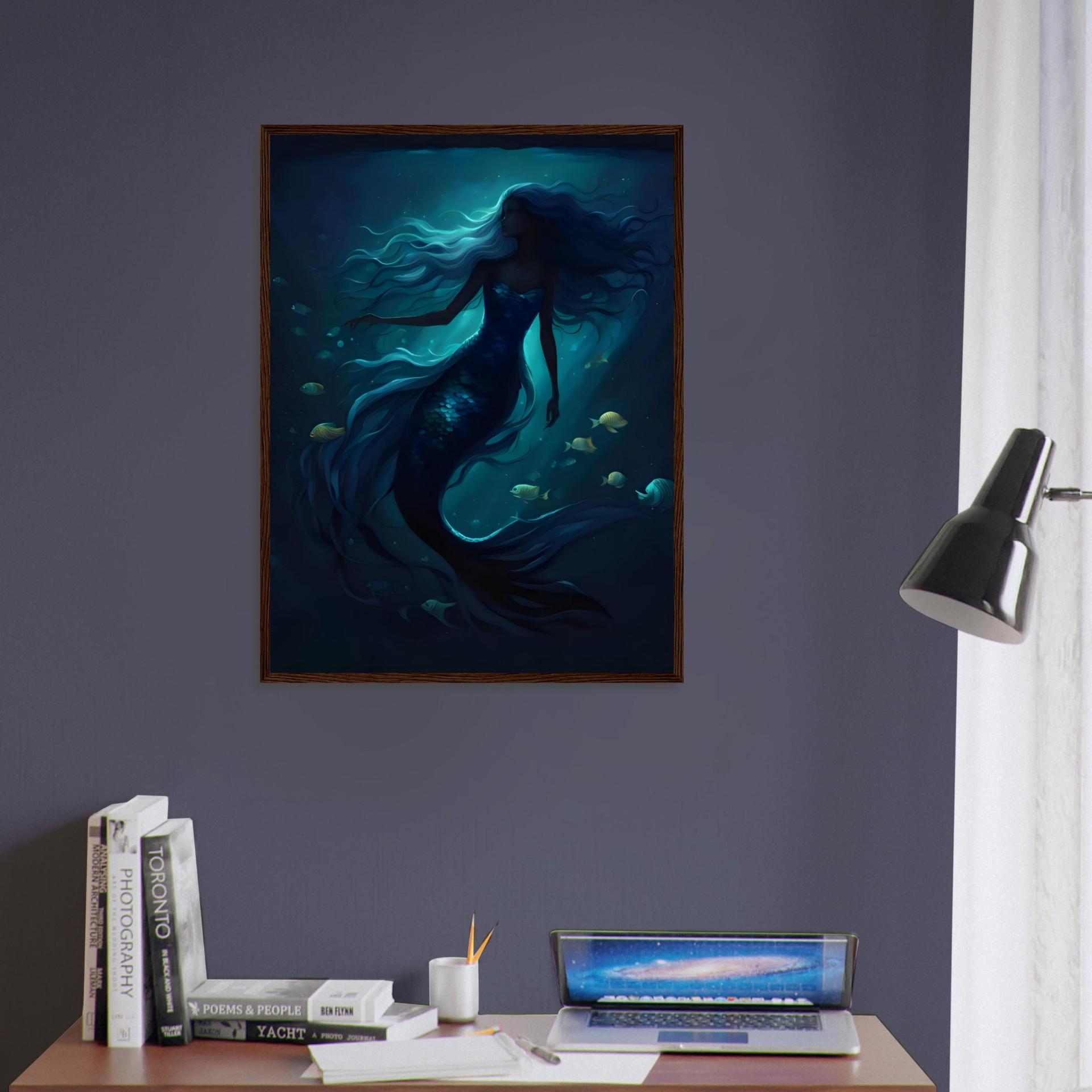 Mermaid Print - Framed or Unframed - Original Art - Print on Paper