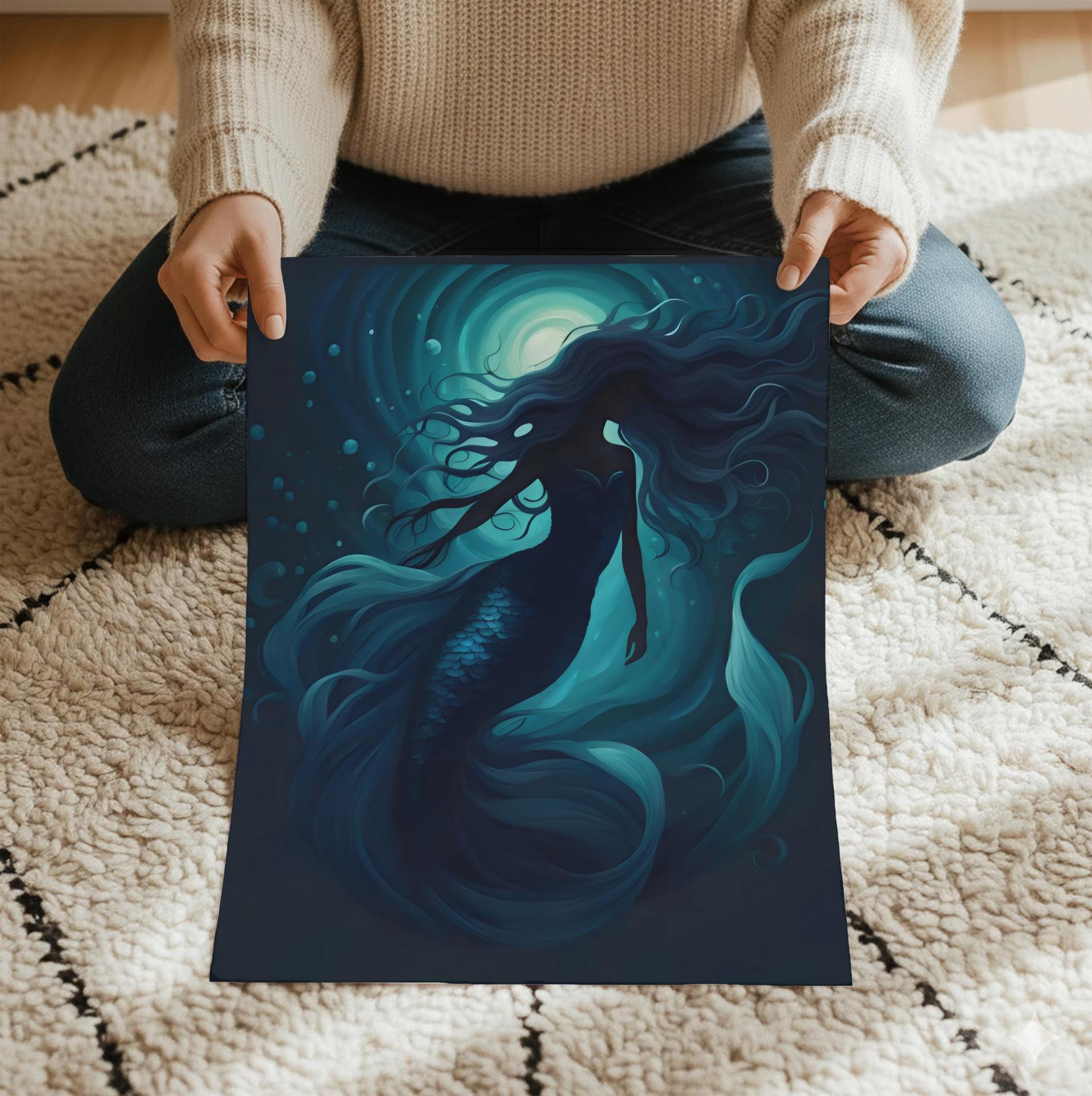 Mermaid Print - Framed or Unframed - Original Art - Print on Paper