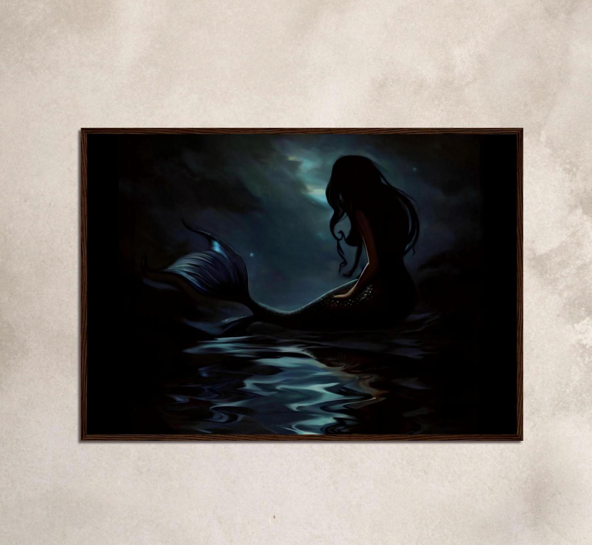 Mermaid Print - Framed or Unframed - Original Art - Print on Paper
