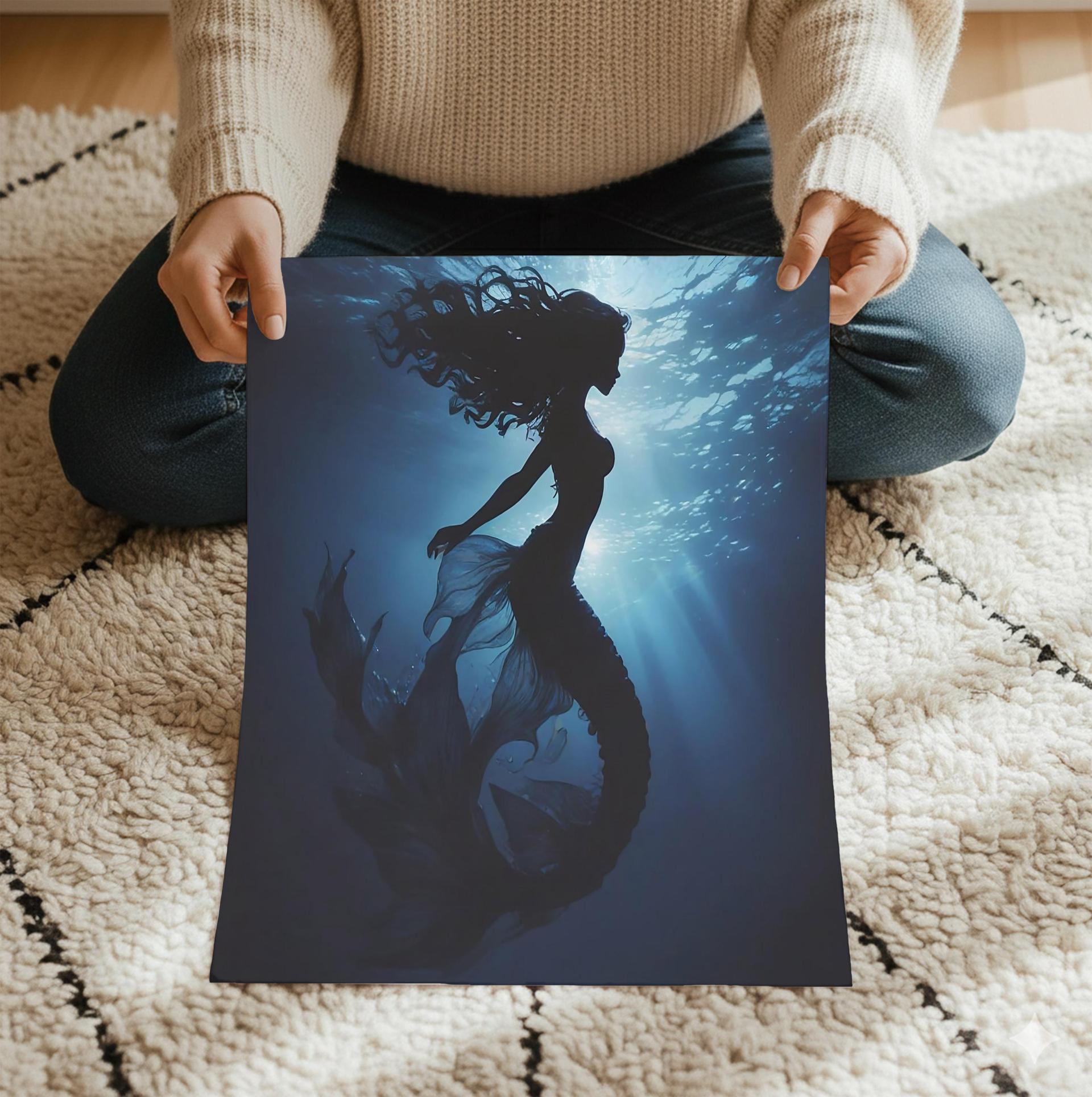 Mermaid Print - Framed or Unframed - Original Art - Print on Paper