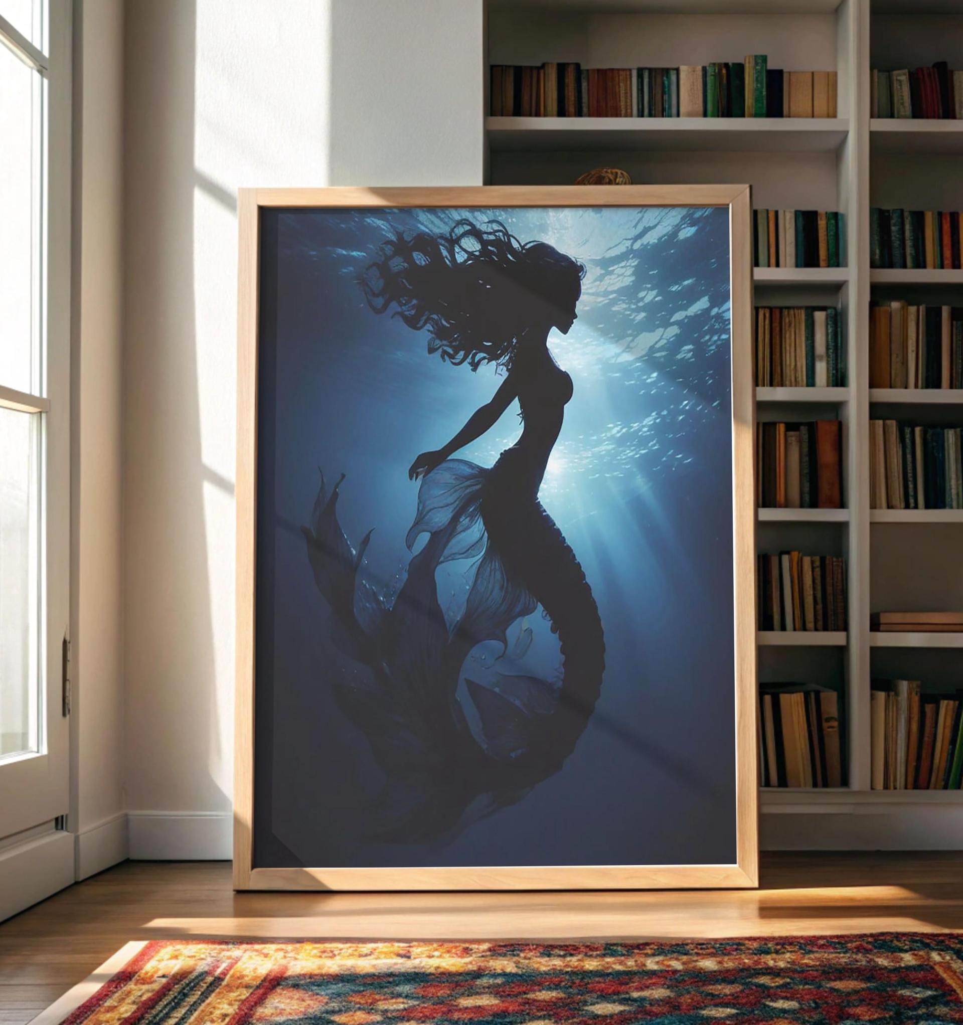 Mermaid Print - Framed or Unframed - Original Art - Print on Paper