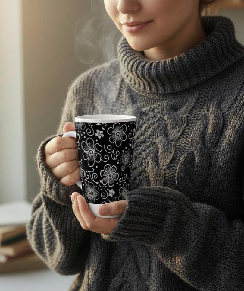 Latte 17oz Ceramic Mug - Coffee or Tea Cup, Extra Tall