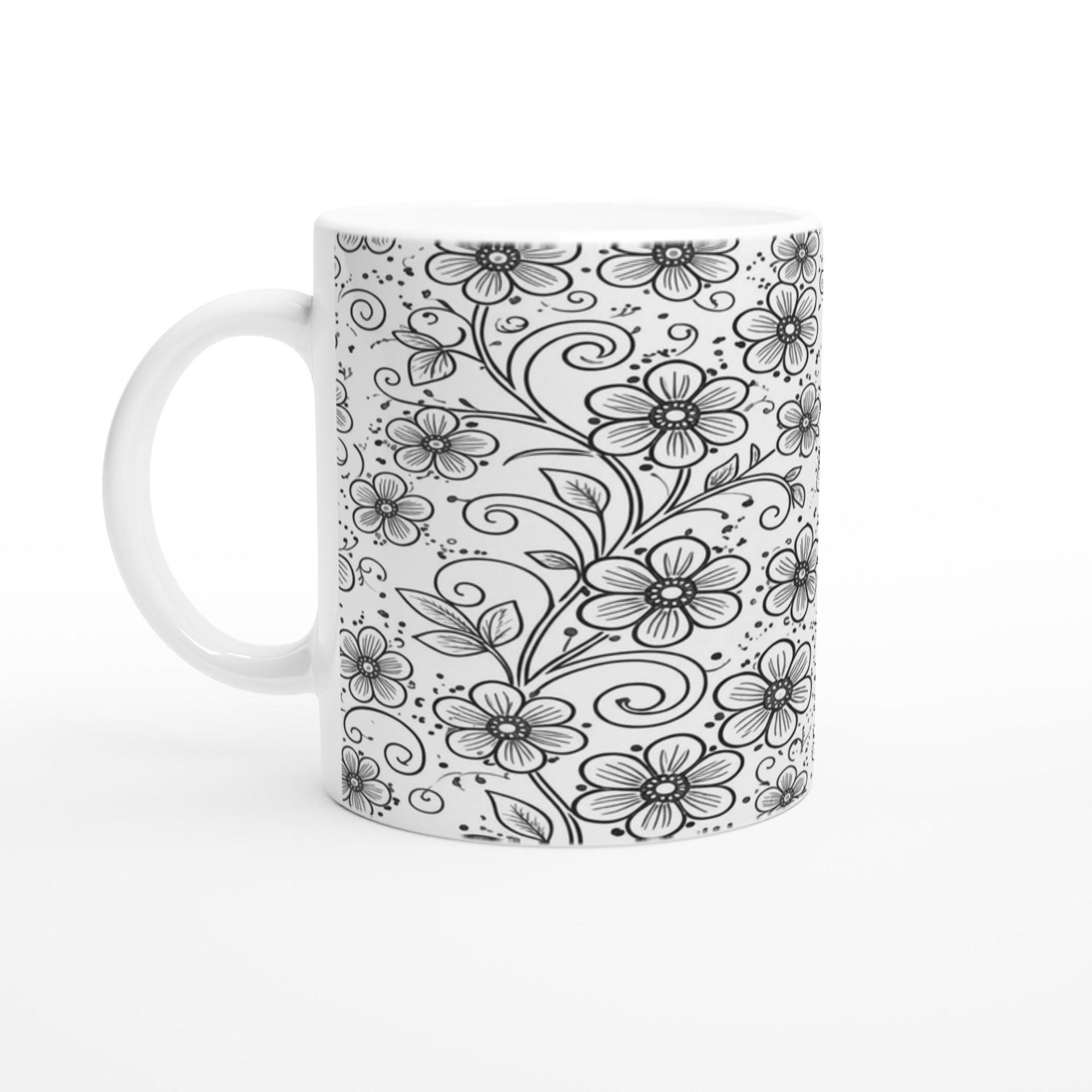 Floral Cups -  Large and Small Ceramic Mug