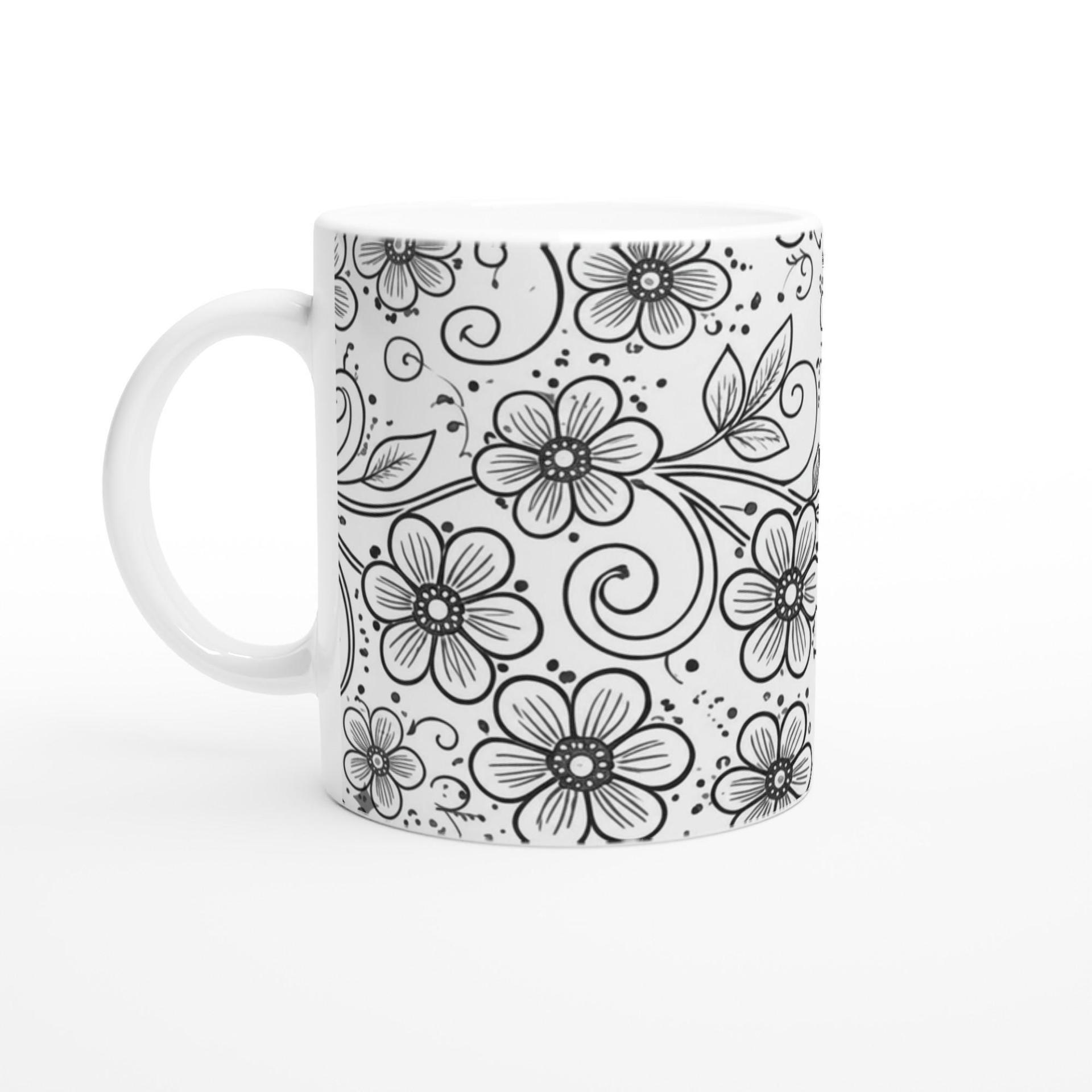 Floral Cups -  Large and Small Ceramic Mug