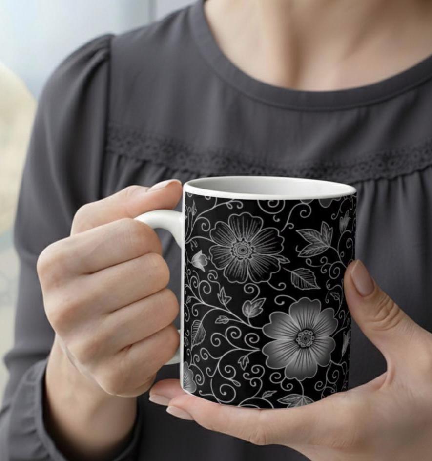 Floral Cups -  Large and Small Ceramic Mug