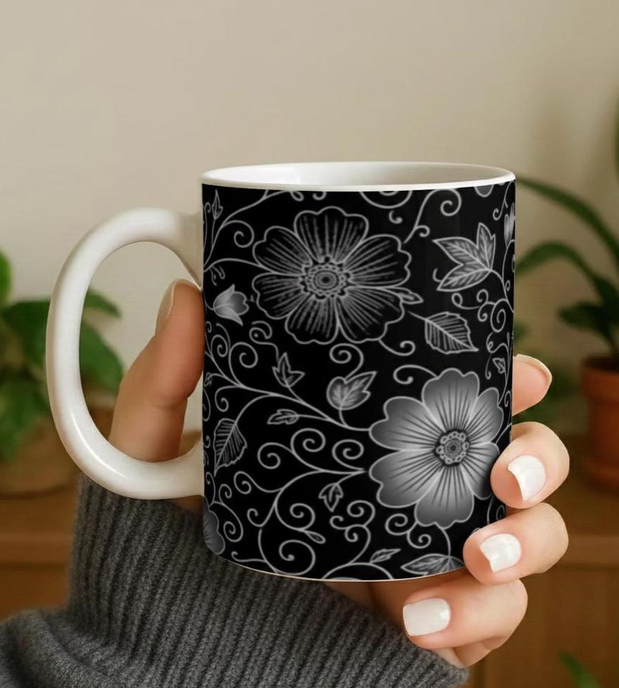 Floral Cups -  Large and Small Ceramic Mug