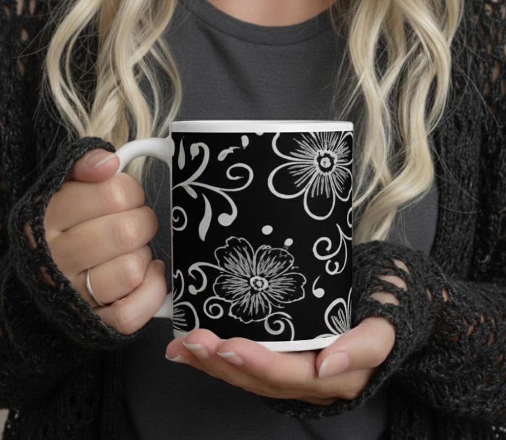 Floral Cups -  Large and Small Ceramic Mug