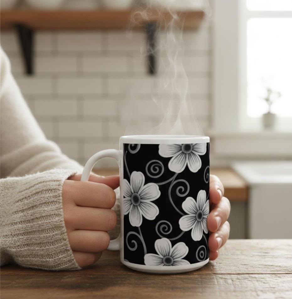 Floral Cups -  Large and Small Ceramic Mug