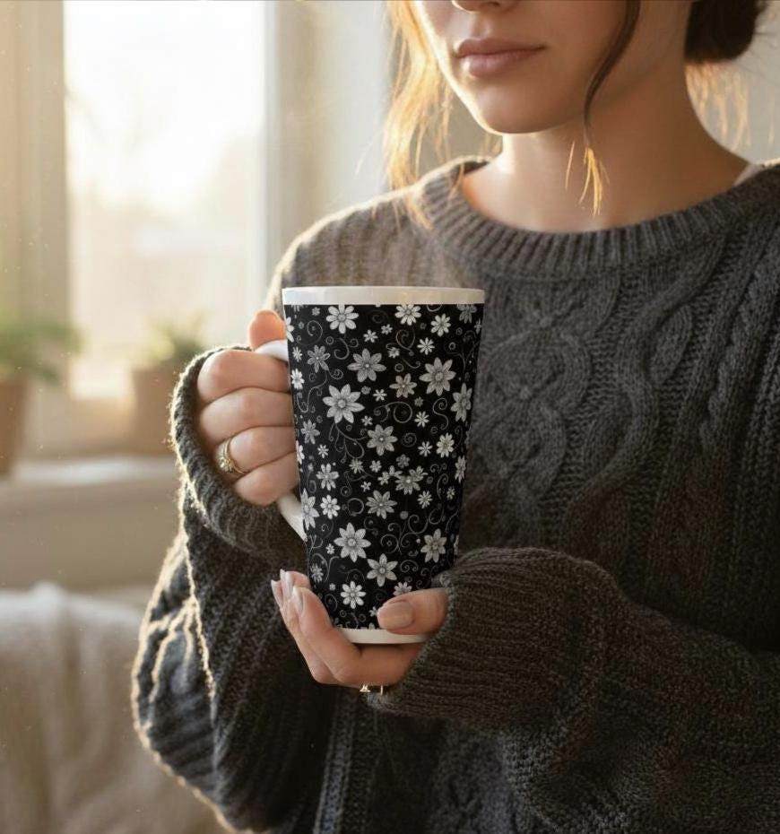 Latte 17oz Ceramic Mug - Coffee or Tea Cup, Extra Tall