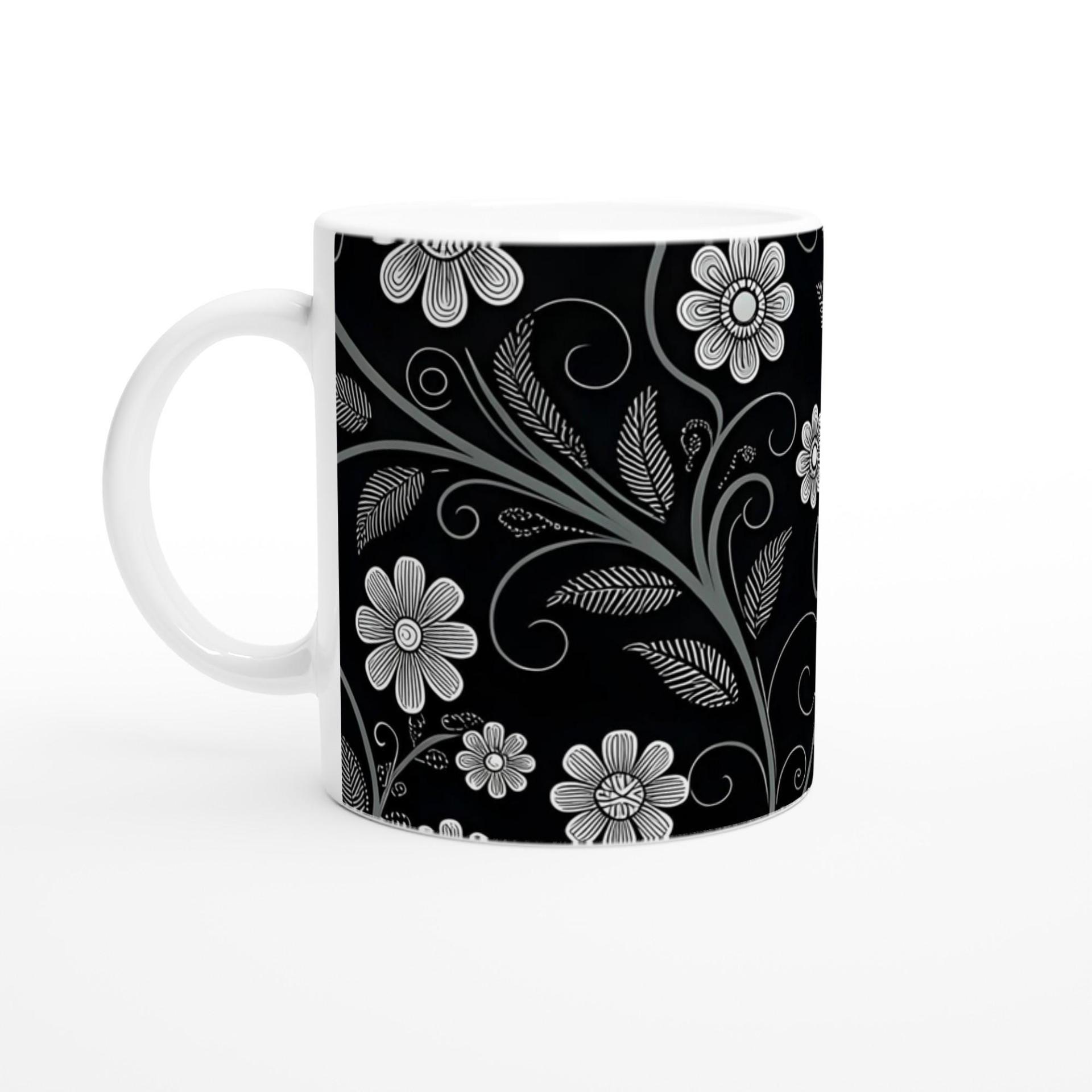 Dark Floral - Small and Large Ceramic Mugs