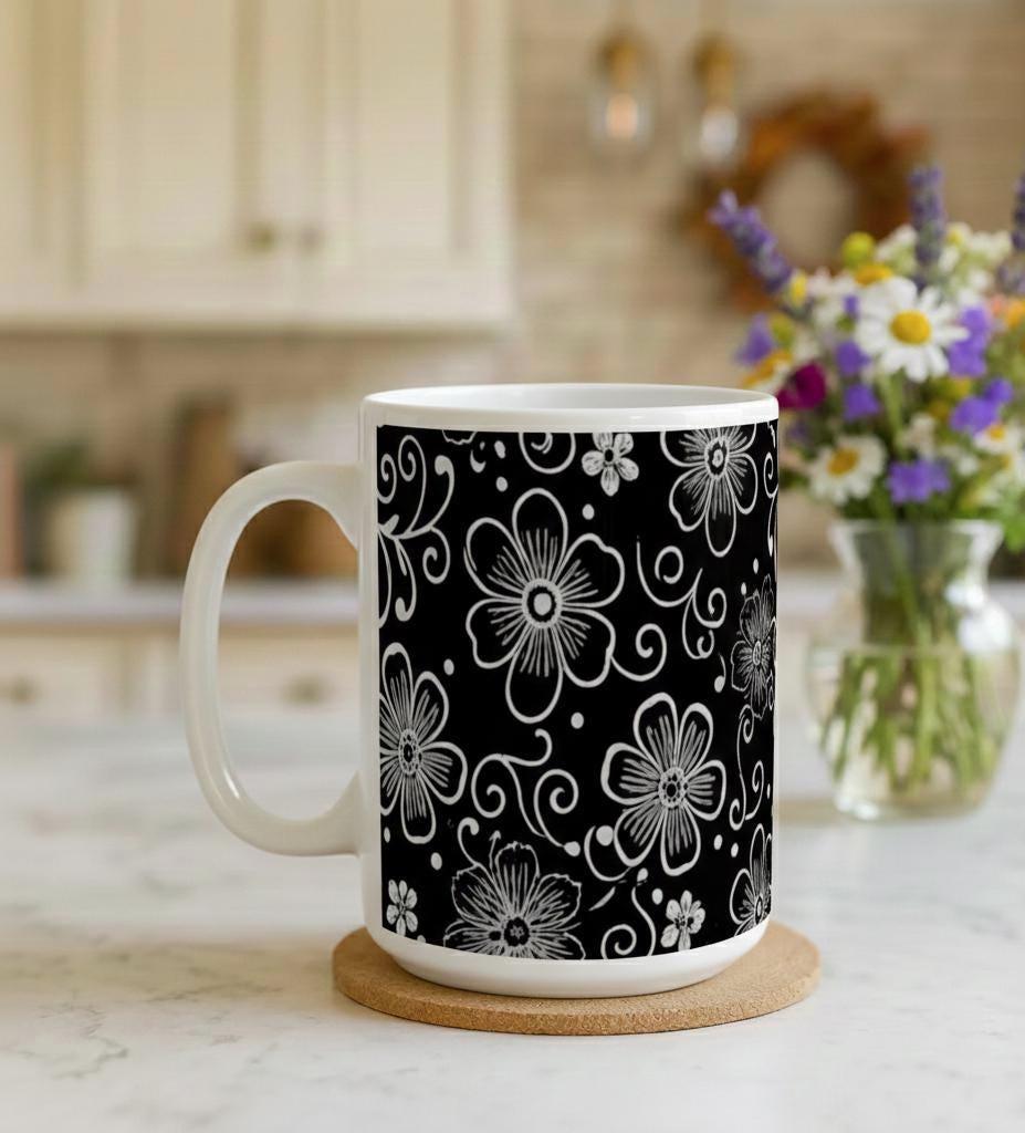 Floral Cups -  Large and Small Ceramic Mug