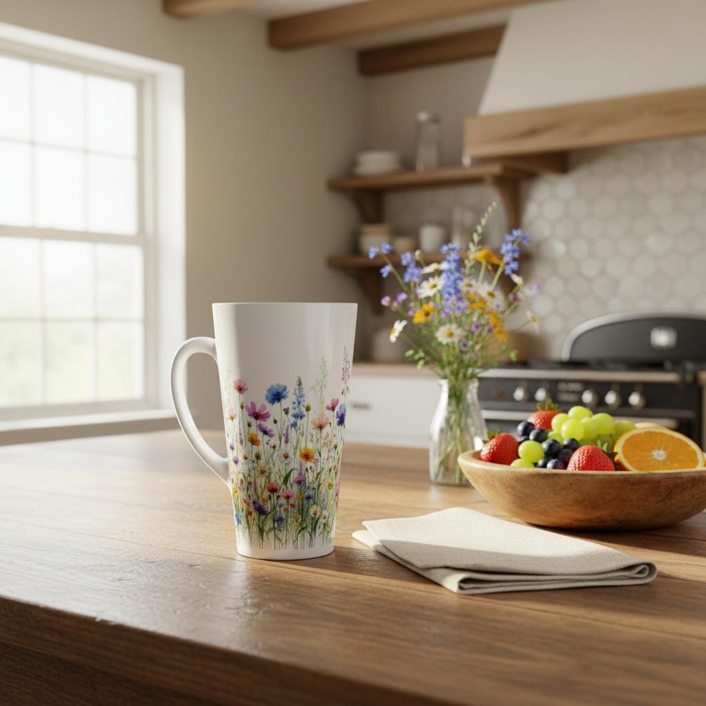 Latte 17oz Ceramic Mug - Coffee or Tea Cup, Extra Tall