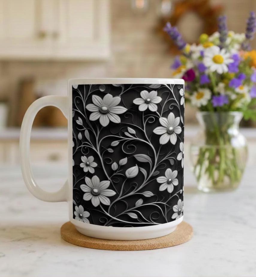 Floral Cups -  Large and Small Ceramic Mug