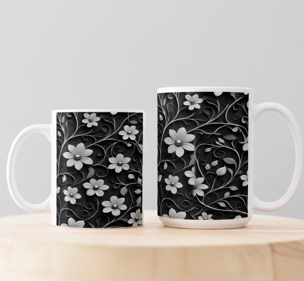 Floral Cups -  Large and Small Ceramic Mug