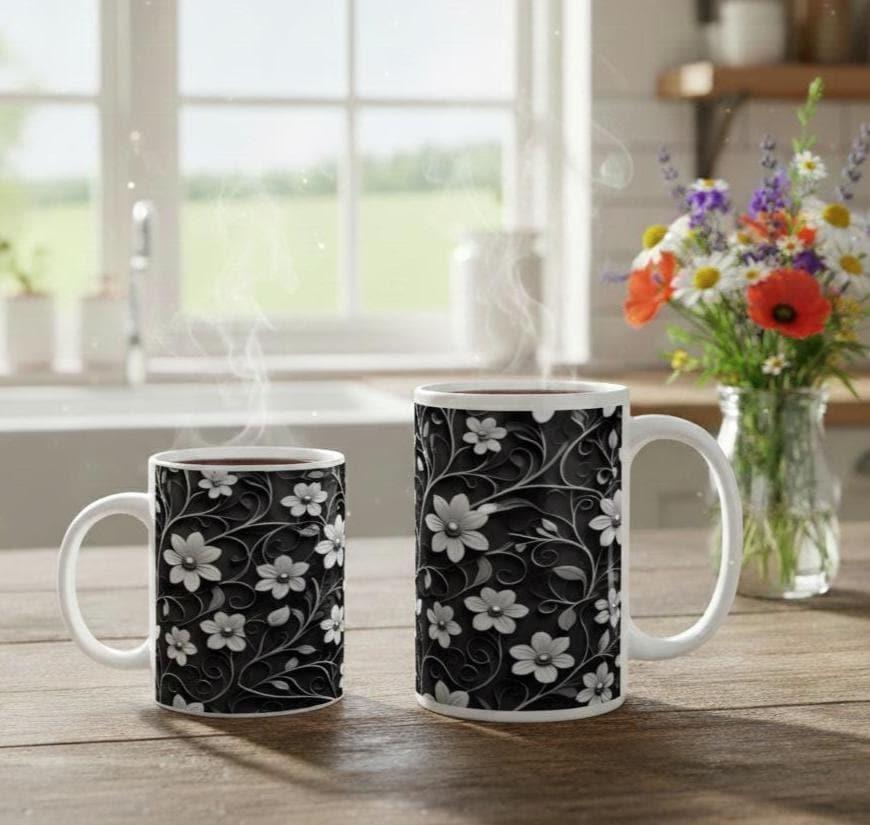 Floral Cups -  Large and Small Ceramic Mug