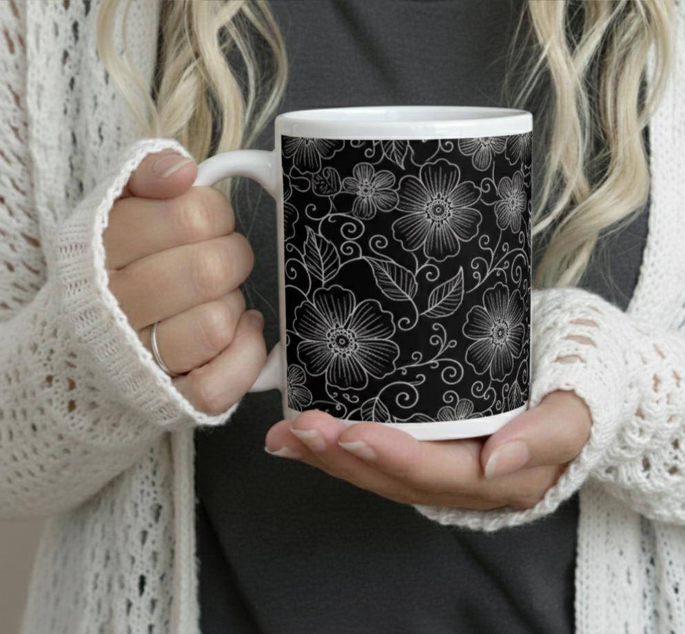 Floral Cups -  Large and Small Ceramic Mug