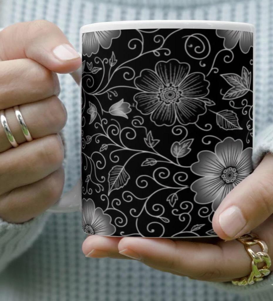 Floral Cups -  Large and Small Ceramic Mug