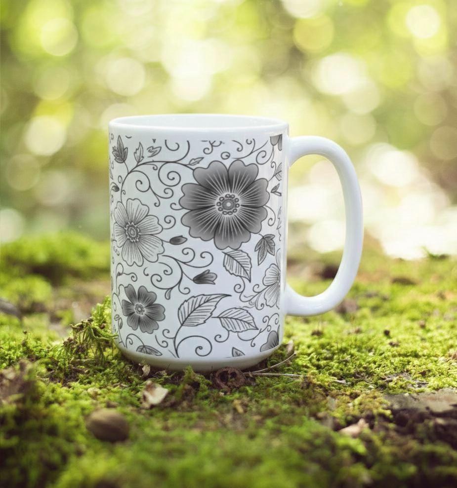 Floral Cups -  Large and Small Ceramic Mug