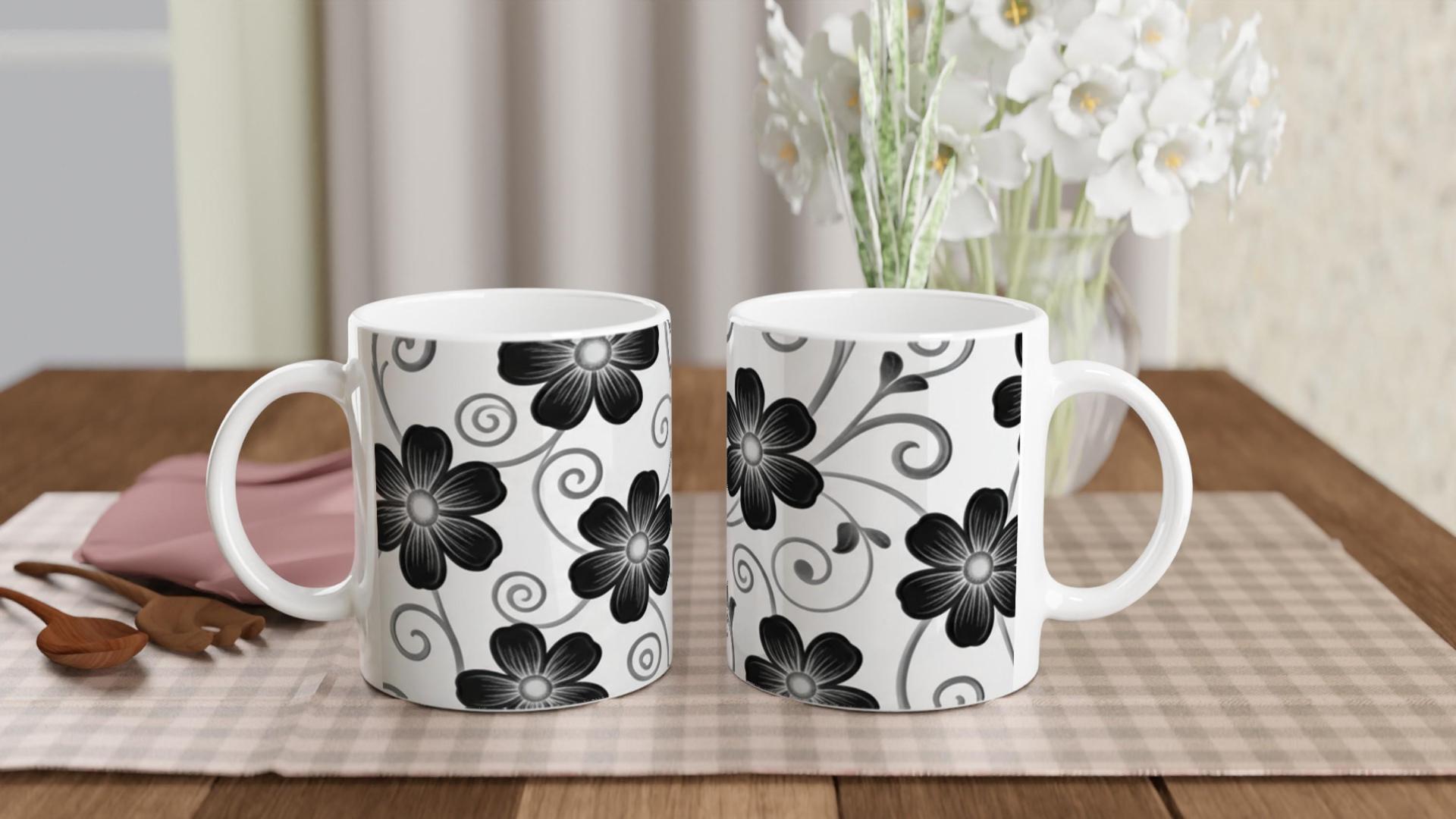Floral Cups -  Large and Small Ceramic Mug