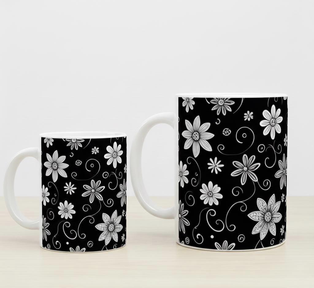Floral Cups -  Large and Small Ceramic Mugs
