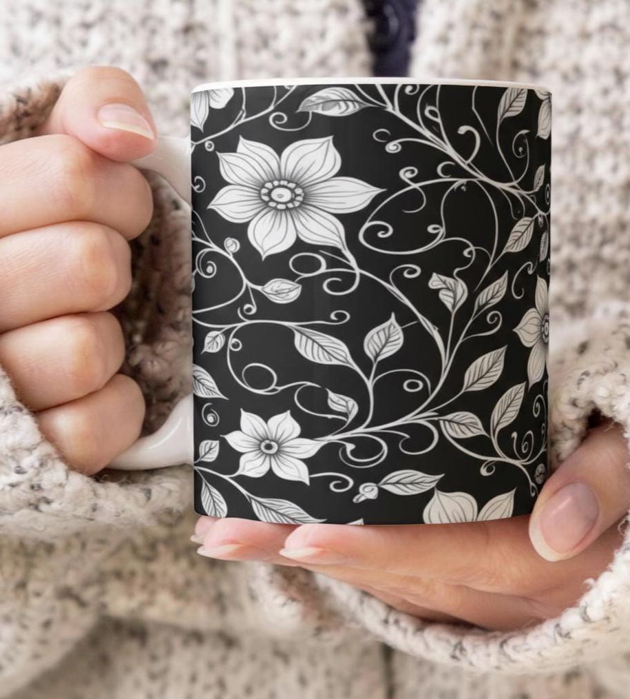 Floral Cups -  Large and Small Ceramic Mug