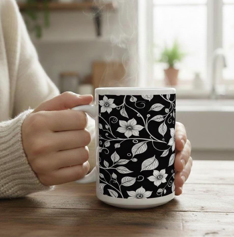 Floral Cups -  Large and Small Ceramic Mug