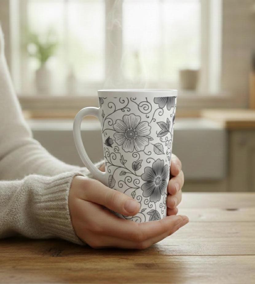 Latte 17oz Ceramic Mug - Coffee or Tea Cup, Extra Tall