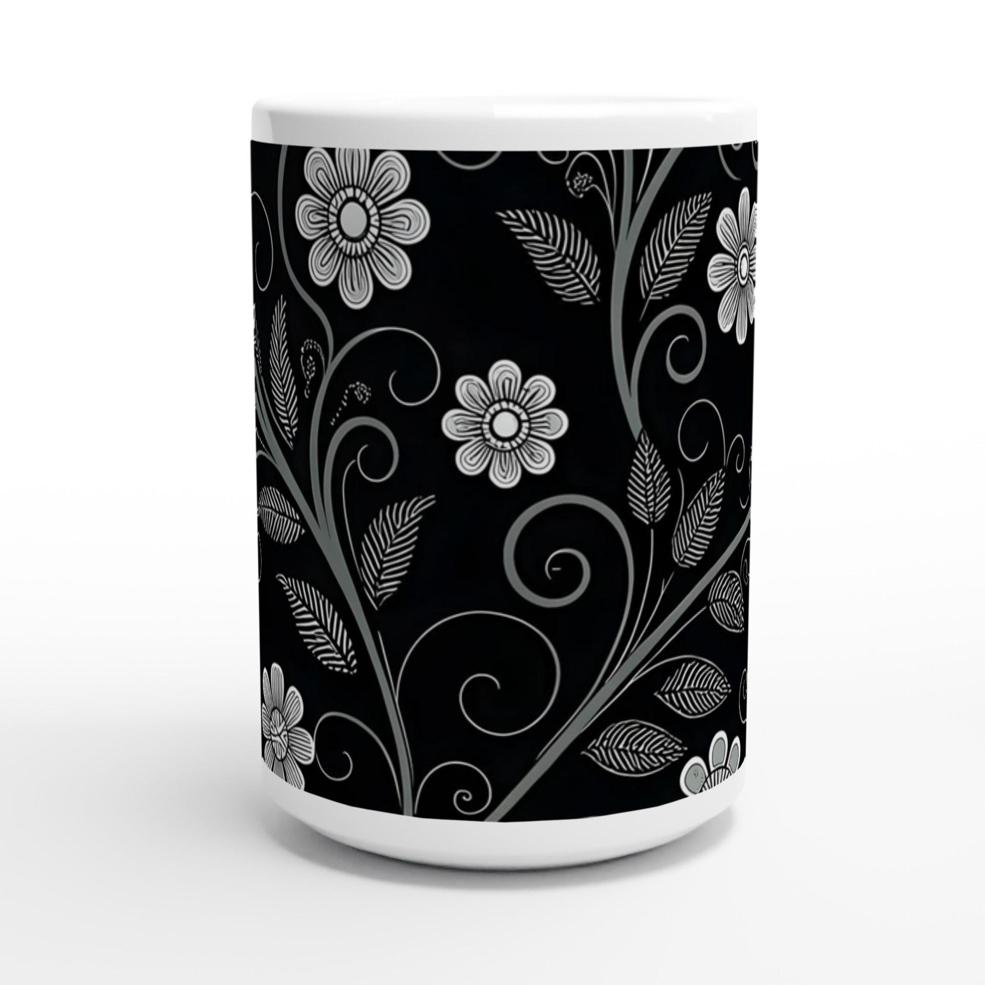 Dark Floral - Small and Large Ceramic Mugs
