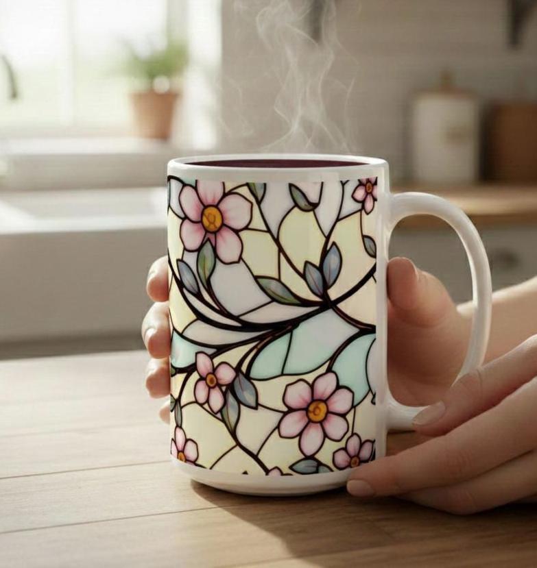 Floral Cups -  Large and Small Ceramic Mug