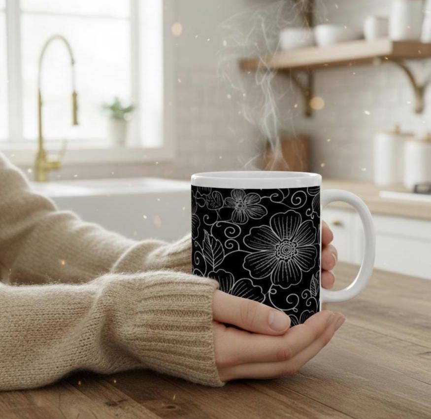 Floral Cups -  Large and Small Ceramic Mug