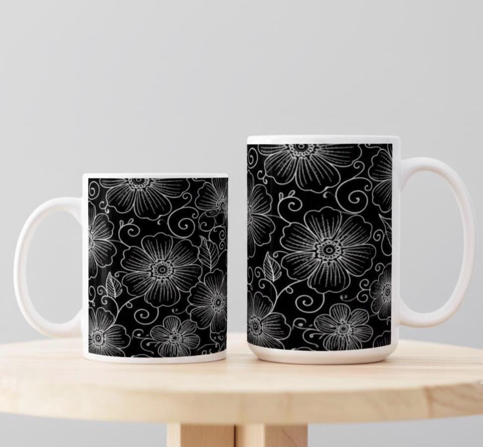 Floral Cups -  Large and Small Ceramic Mug