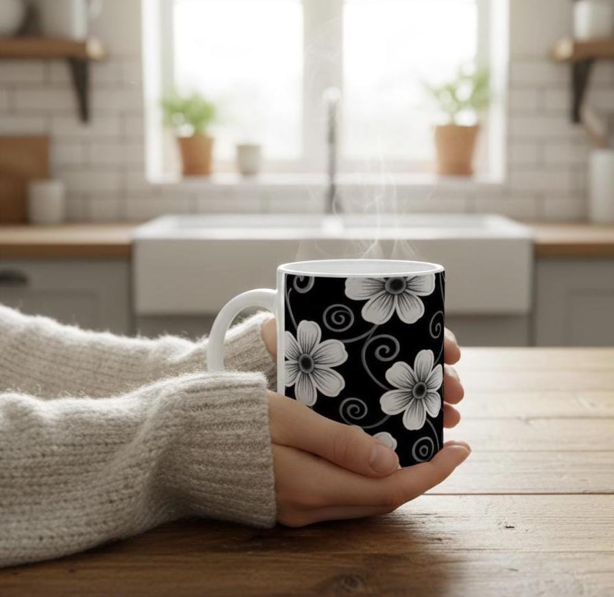 Floral Cups -  Large and Small Ceramic Mug