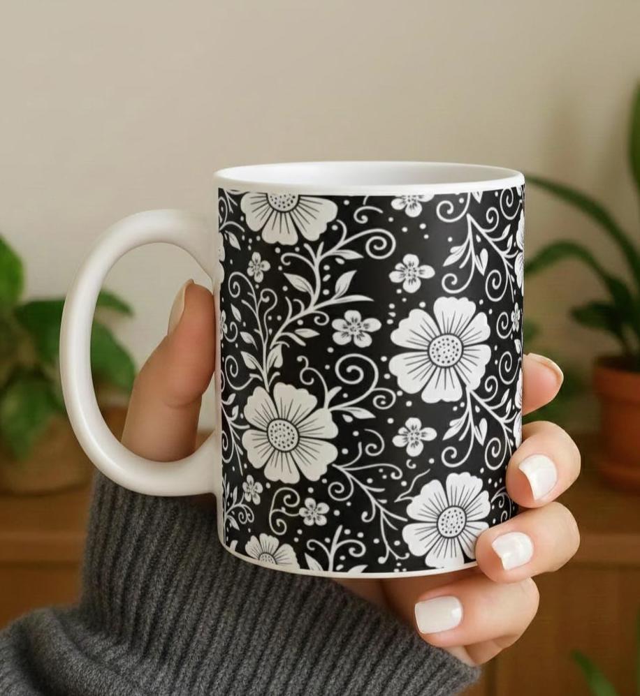 Floral Cups -  Large and Small Ceramic Mugs