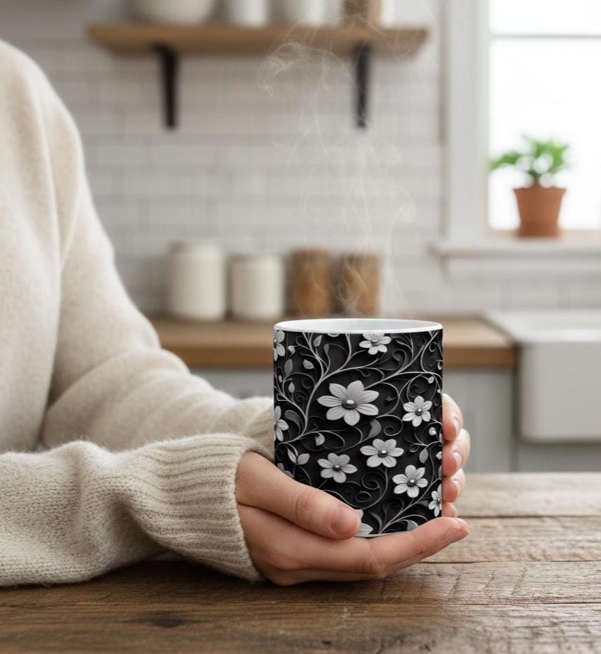 Floral Cups -  Large and Small Ceramic Mug
